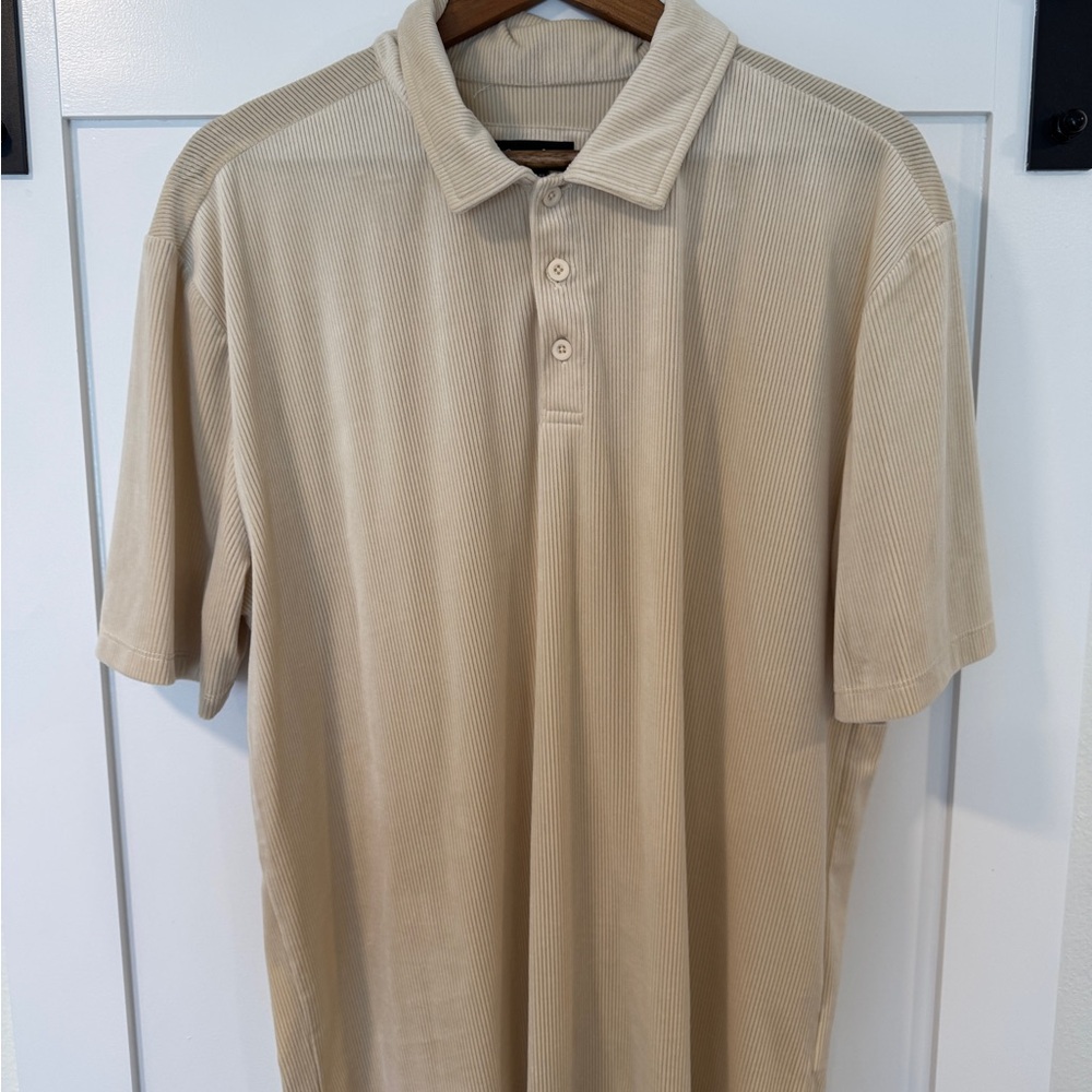 Barney Cools Terry Cloth Classic Tan Polo Shirt